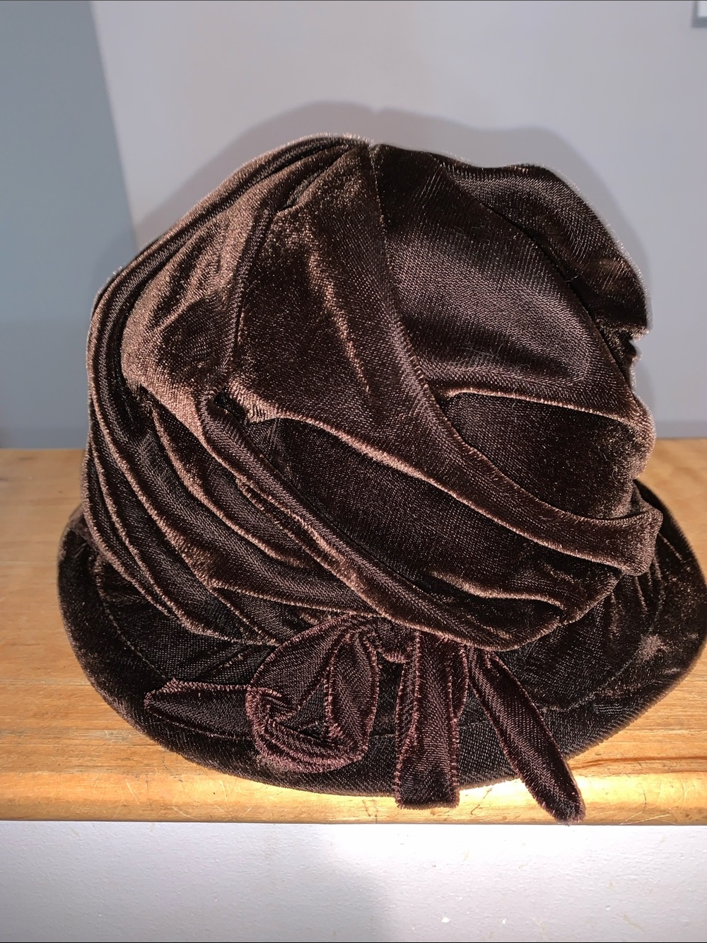 Brown Velvet Women's Cloche Hat